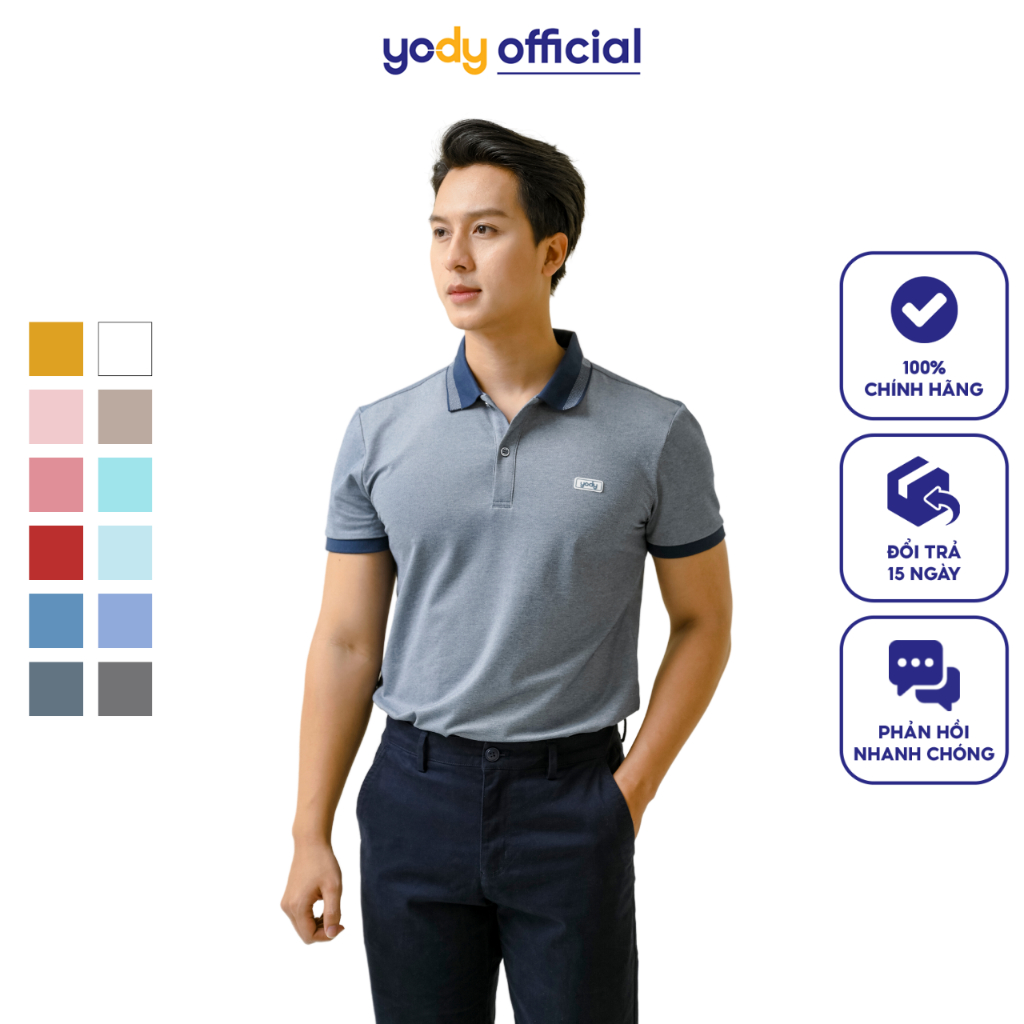 Áo polo nam Yody áo thun cộc tay, cổ bẻ, áo phông vải mắt chim mềm mịn thoáng mát MMC1 APM3299