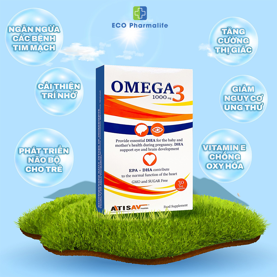 Dầu Cá Omega-3 Bổ Sung DHA, EPA, Vitamin E Giúp Phát Triển Mắt Và Não Bộ Tối Ưu, Tốt Cho Tim Mạch