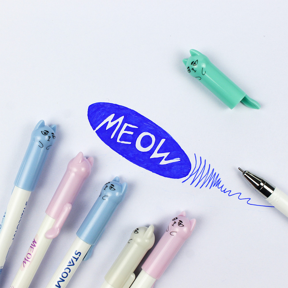 Bút bi mực gel xóa được nắp đậy Stacom 0.5.mm- mực xanh/tím GP107E