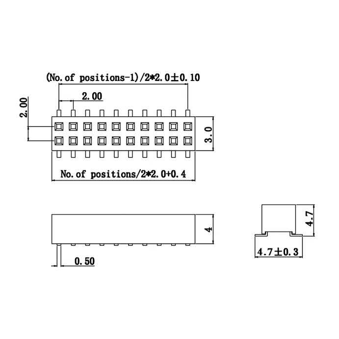 Jump cái đôi SMD 2.0mm 2x4P