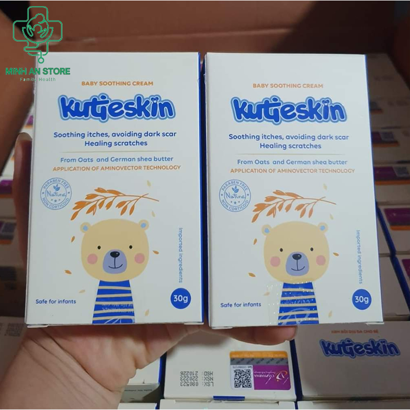 KUTIESKIN- Combo kem chăm sóc da em bé toàn diện (Dưỡng Ẩm / Làm Mềm, Dịu Mát Da / Mẩn Ngứa, Hăm/ Rôm Sảy) (Tuýp 30g)