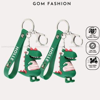 Móc treo chìa khóa GOMTAT khủng long xanh treo trên balo túi xách siêu dễ thương  -KEY-CHAIN-004
