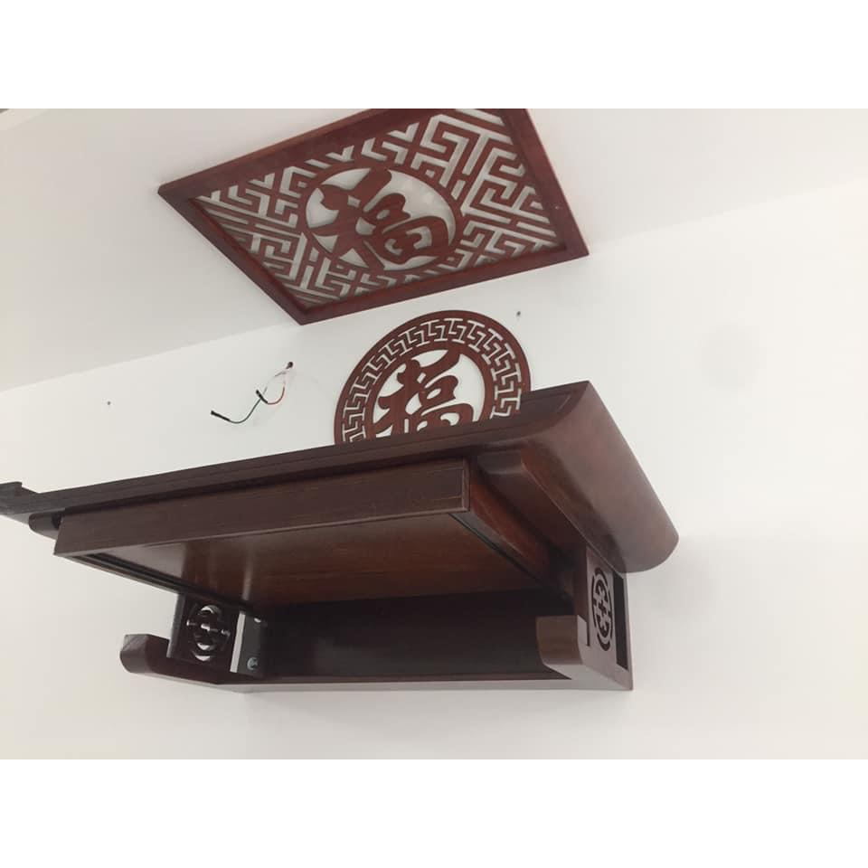 Bàn thờ treo ngăn kéo gỗ sồi 81,89cm full bộ