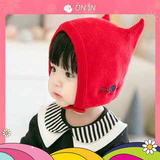 Nón sơ sinh trùm đầu dễ thương cho bé gái bé trai size 0-12M N123