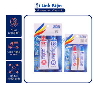 Keo epoxy , keo AB 302 trong suốt 2 thành phần chịu nhiệt dán nhựa , dán gỗ , dán kim loại.