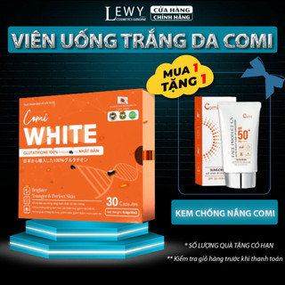 Viên uống collagen trắng da COMI WHITE dưỡng trắng da, viên uống sáng da nâng tone mờ nám tàn nhang chống lão hóa