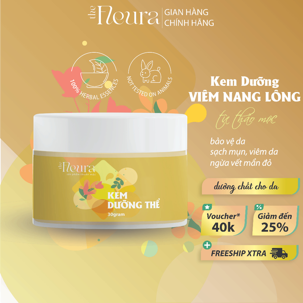 Kem Viêm Nang Lông The Fleura, Kem Giảm Mụn Lưng, Dưỡng Viêm Da Cơ Địa, Ngăn Ngừa Vết Mẩn Đỏ Mẩn Ngứa, Nấm Ngứa Trên Da