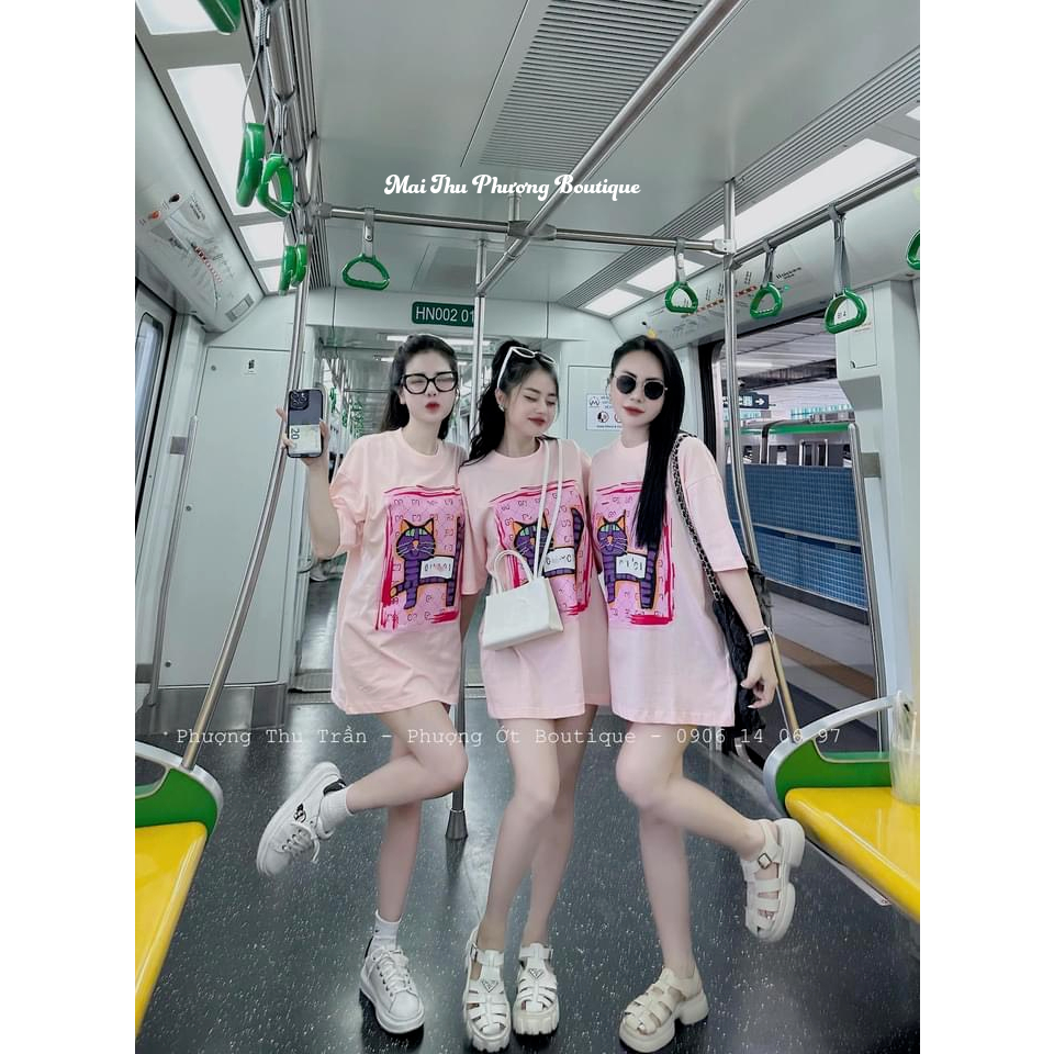 Áo Phông Áo Thun Nữ Tay Lỡ Dáng Thụng Đồ Đôi Hội Nhóm Cotton Bầu Bì 70kg Bon Chen Được mẫu MEOHONG. TP146