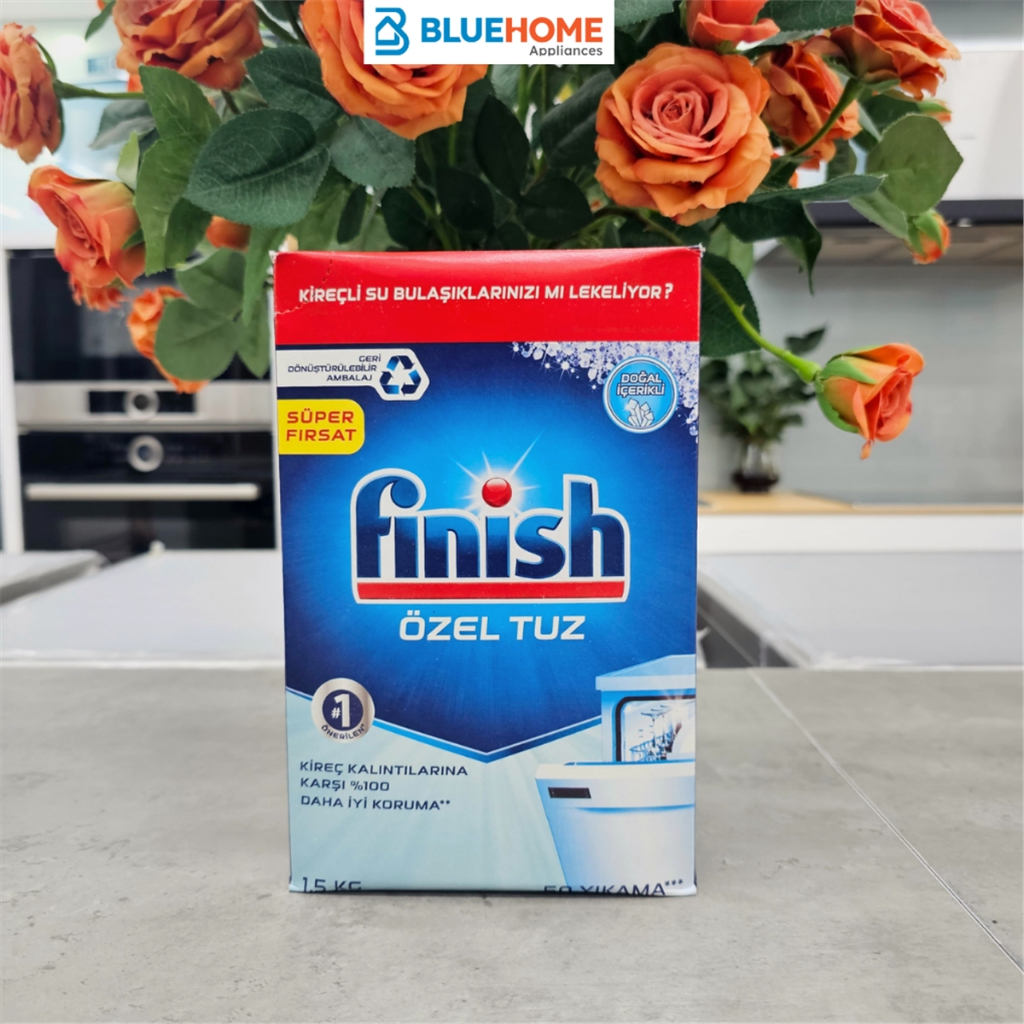 Combo Finish: Viên rửa bát Finish Quantum 34v + Muối 1.5kg + Bóng 800ml + Vệ sinh 250ml