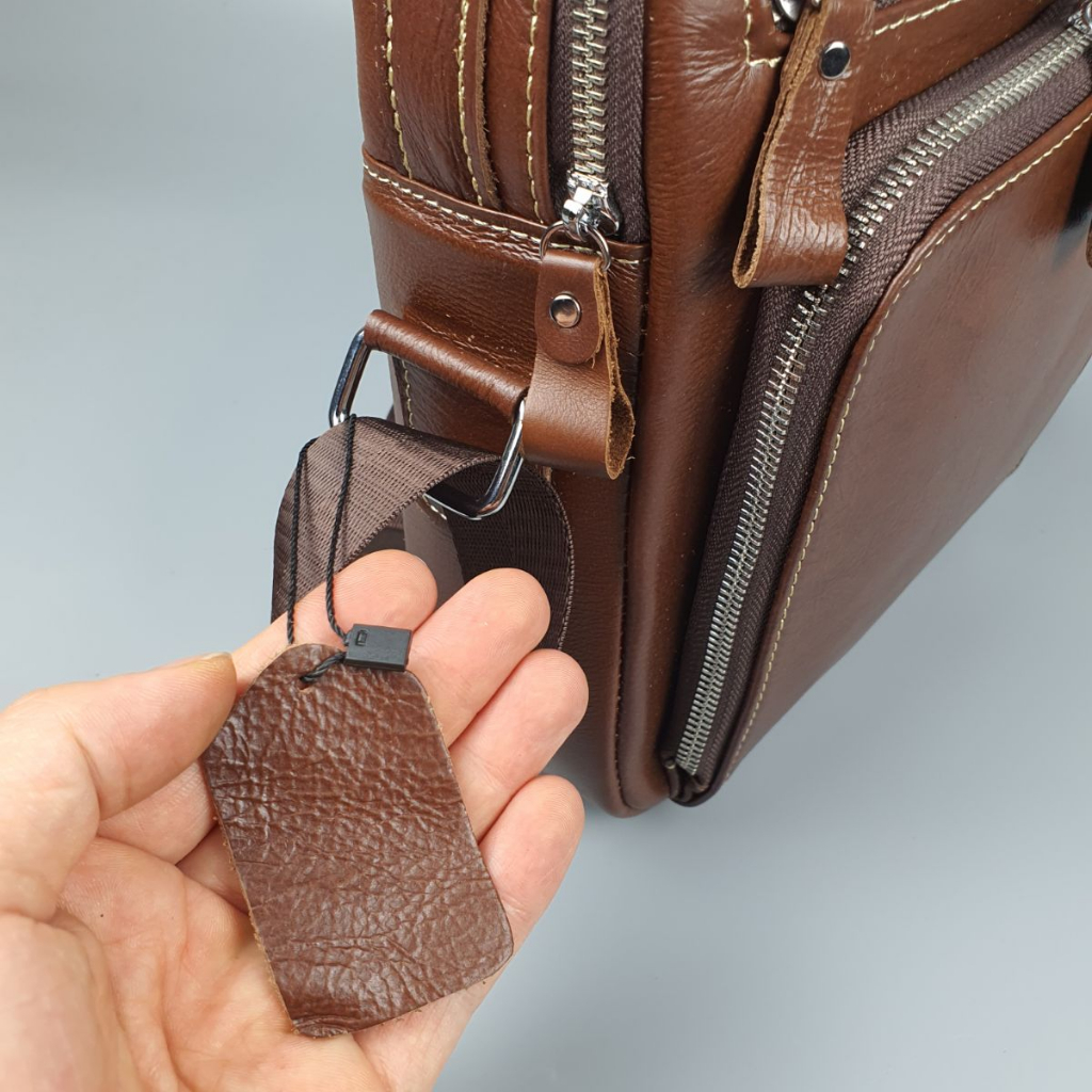 Túi đeo chéo nam da thật; Túi đựng máy tính bảng da thật TD123  - 100% da thật, BH 3 năm