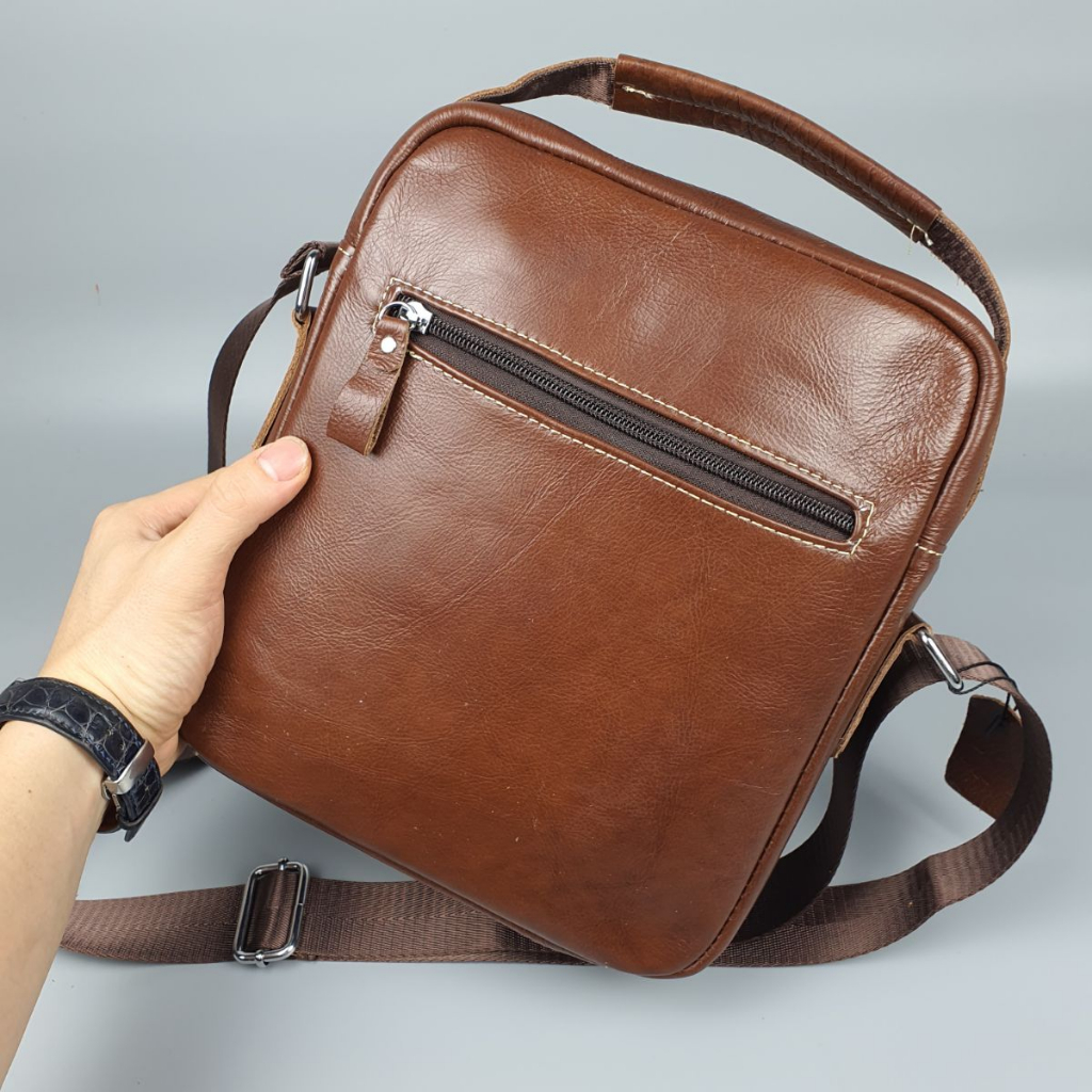 Túi đeo chéo nam da thật; Túi đựng máy tính bảng da thật TD123  - 100% da thật, BH 3 năm