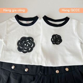 (𝑯𝒂̀𝒏𝒈 𝒄𝒐́ 𝒔𝒂̆̃𝒏 - Ảnh thật) Set Flower Đen cho bé 2-7 tuổi