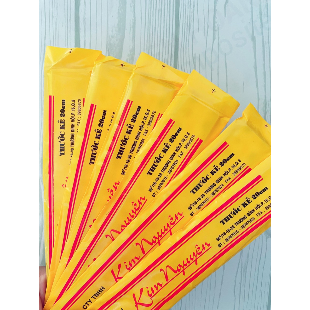 Thước kẻ nhựa cứng Kim nguyên 20cm, 30cm và 50cm hàng chuẩn đẹp