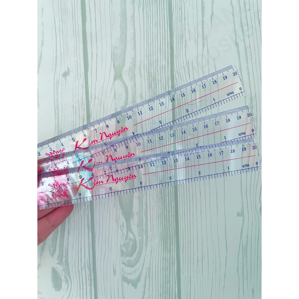 Thước kẻ nhựa cứng Kim nguyên 20cm, 30cm và 50cm hàng chuẩn đẹp