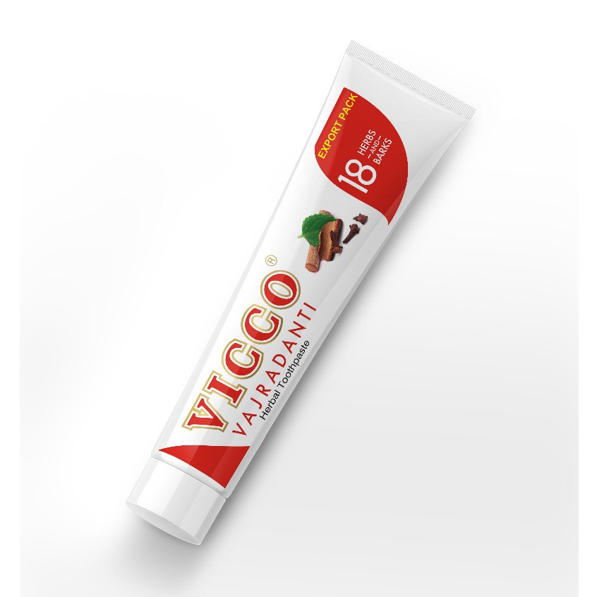 Combo kem đánh răng Vicco 18 loại thảo dược 200g - Kem chấm mụn cải thiện sắc tố Vicco nghệ & đàn hương 30g