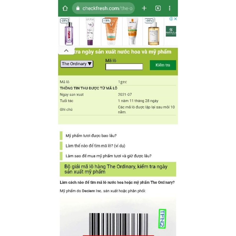 Tinh chất The Ordinary BHA AHA Peeling Solution 30ml