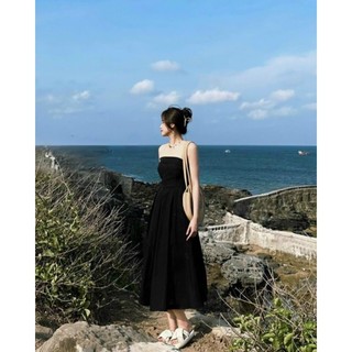 đầm maxi cup ngực xếp li dáng xoè