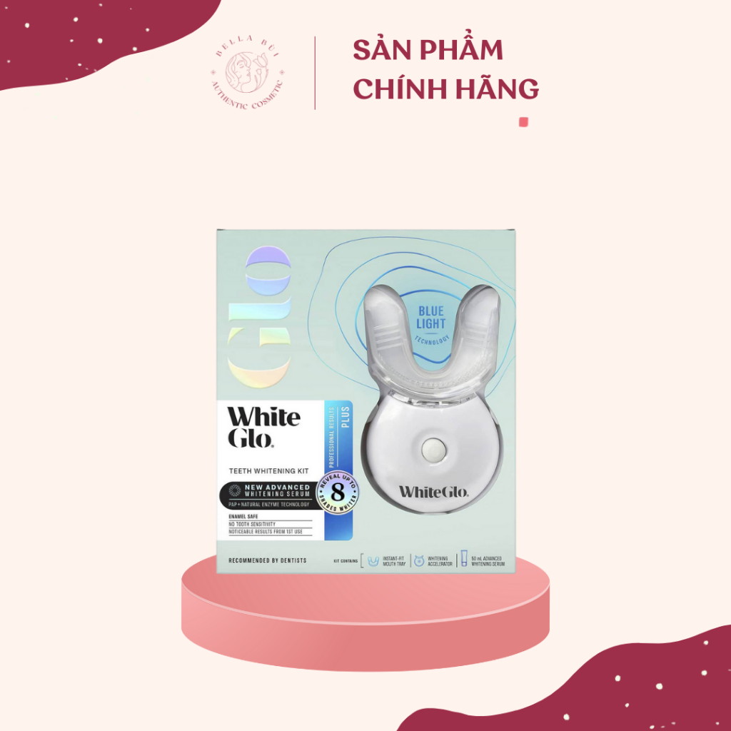 Bộ làm trắng răng White Glo Teeth Whitening Kit Plus Blue Light