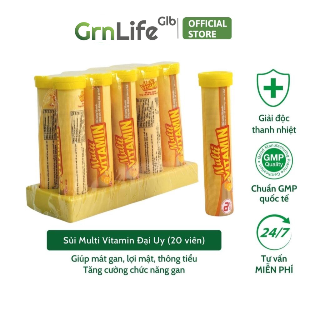Sủi Multivitamin Đại Uy - Tăng Cường Sức Đề Kháng, Giải Độc Cơ Thể (Lọ 20 Viên Sủi)