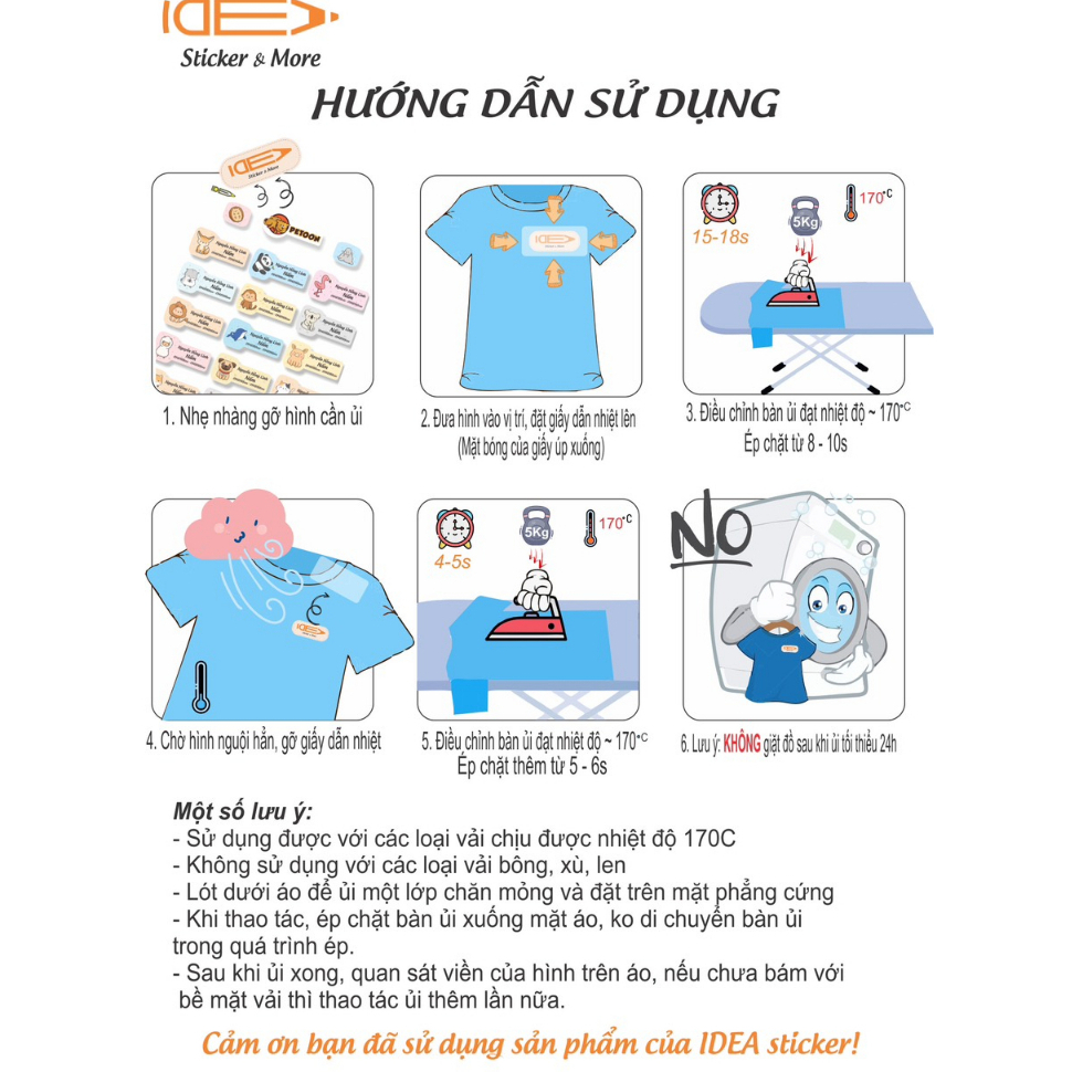 Bộ 36  sticker UNICORN ủi áo, dán bình sữa, đồ dùng học tập - In theo tên bé