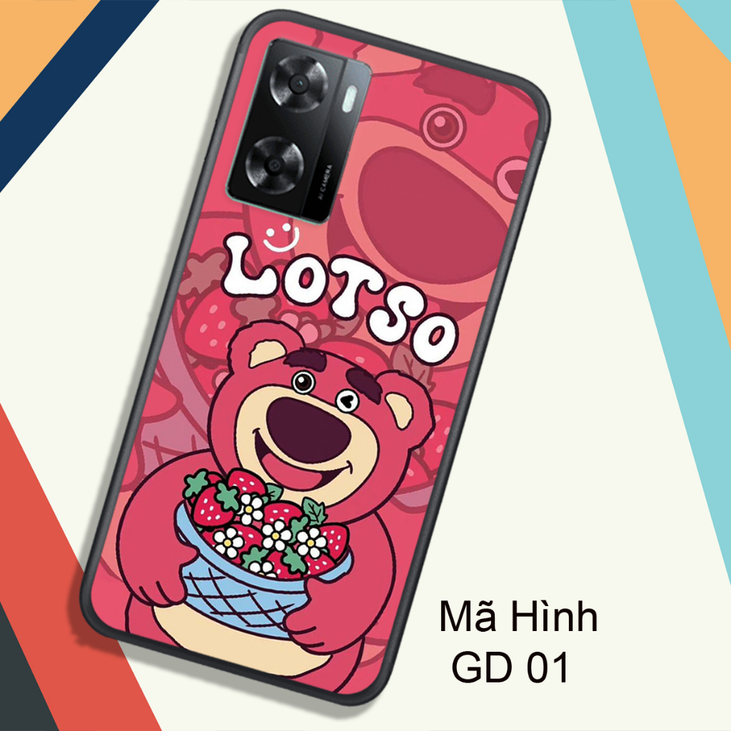 ỐP OPPO A36/A76 4G -  A57 4G (2022) - A57 5G - A77S , IN HÌNH GẤU LOTSO DÂU CUTE.
