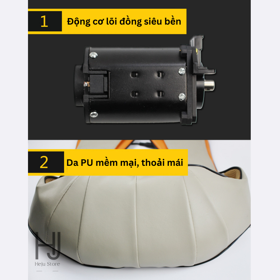 Đai Mát Xa Đa Năng 6 Nút, Chườm Nóng - Máy Massage Cổ Vai Gáy - Đai Massage Toàn Thân Cực Thoải Mái - 12 Cấp Độ