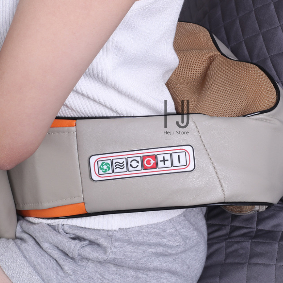 Đai Mát Xa Đa Năng 6 Nút, Chườm Nóng - Máy Massage Cổ Vai Gáy - Đai Massage Toàn Thân Cực Thoải Mái - 12 Cấp Độ