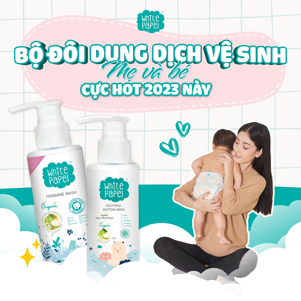 Dung dịch vệ sinh phụ nữ hữu cơ Organic nhẹ dịu lành tính White Papel 120ml