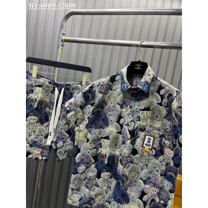 Bộ quần áo nam hàng Quảng Châu chất vải bò thô dày dặn thấm hút mồ hôi