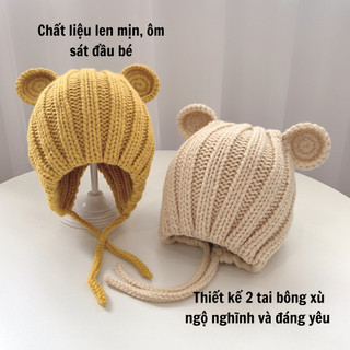 Mũ len cho bé hình gấu M-02
