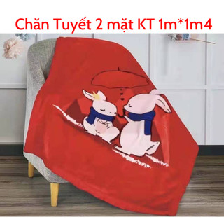 Chăn lông băng tuyết 2 mặt cho bé, chăn dày dặn loại 1 kích thước đủ 1mx1m4