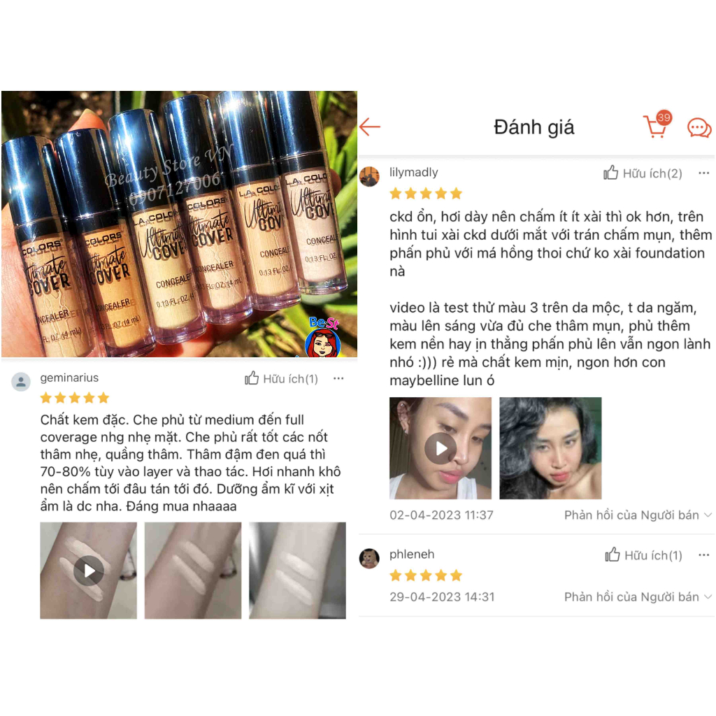 🇺🇸 Kem Che Khuyết Điểm Cao Cấp Tương Tự Tarte Siêu Mịn