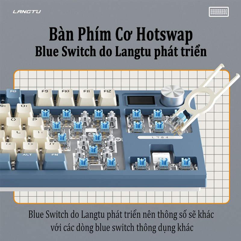 Bàn Phím Cơ Hotswap LANGTU LT84 Version 2 Ba Chuẩn Kết Nối Bluetooth Không Dây Usb 2.4GHz Dây USB Type C LED RGB D01 | BigBuy360 - bigbuy360.vn