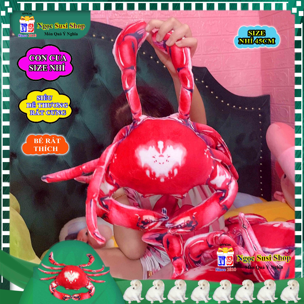 THÚ BÔNG CON CUA ĐỎ SIZE NHÍ 45CM SIÊU MỀM MỊN RẤT DỄ THƯƠNG BÉ RẤT THÍCH CẦM CHƠI