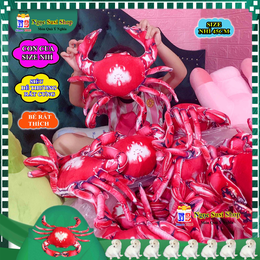 THÚ BÔNG CON CUA ĐỎ SIZE NHÍ 45CM SIÊU MỀM MỊN RẤT DỄ THƯƠNG BÉ RẤT THÍCH CẦM CHƠI
