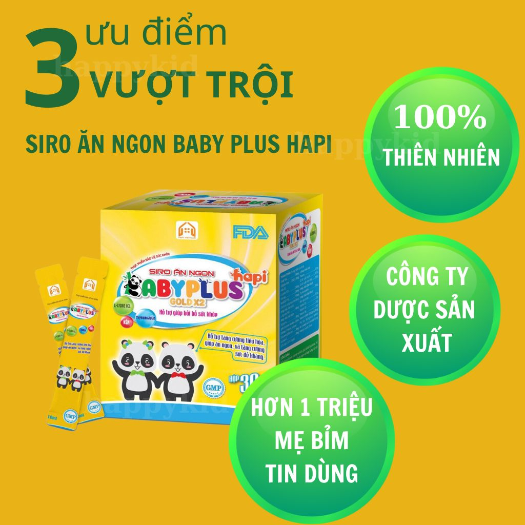 Siro Ăn Ngon Baby Plus Giúp Bé Ăn Ngon Ngủ Ngon Tăng Cân Tự Nhiên Tăng Sức Đề Kháng HAPI GROUP CHÍNH HÃNG