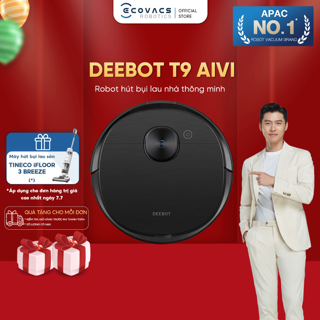 Robot hút bụi lau nhà Ecovacs Deebot Ozmo T9 AIVI_Hệ thống điều hướng Laser DtoF_Bản nội địa_Bảo hành 12 tháng