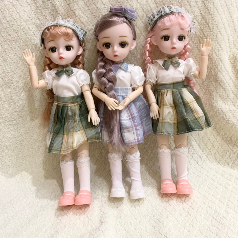 Đồ chơi búp bê công chúa mắt 3D chiều cao 30cm có khớp cử động linh hoạt