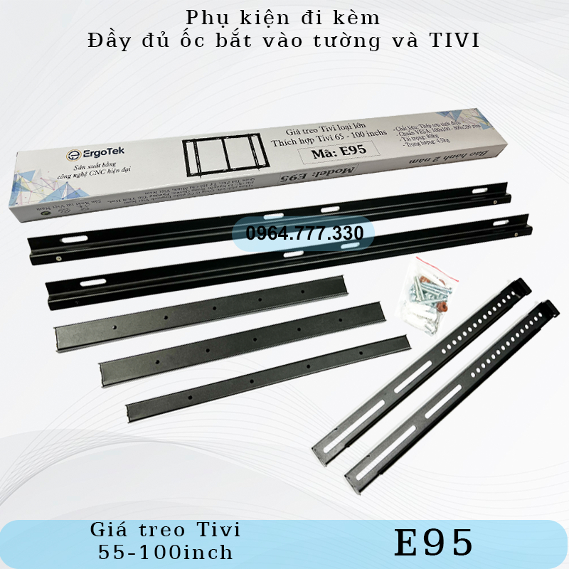 E95  Khung treo tivi cỡ lớn - Khung treo tivi phẳng sát tường - Tv 65inch #85inchs #90inchs