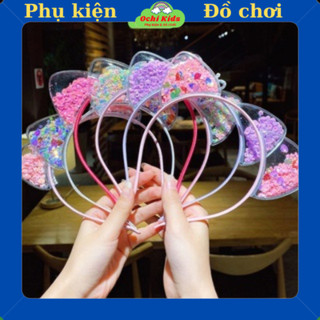 Xước bờm cài tóc đáng yêu cho bé, xược tóc, băng đô bé gái tai mèo nhiều màu Ochi Kids