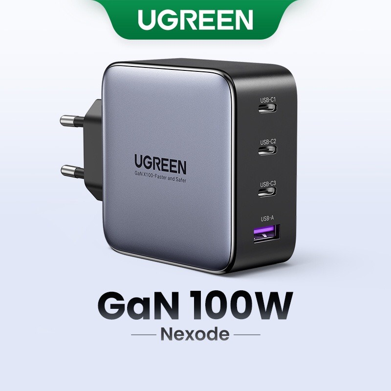 Cốc sạc nhanh GaN 100W USB-C USB-A thích hợp cho iPhone 11 12 13 14ProMax/ Xiaomi 13/ iPad Gen 9/ Samsung S23