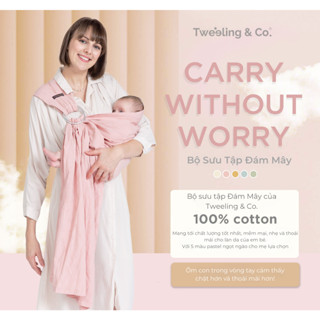 Khăn Địu (Địu Vải) Em Bé Sơ Sinh Baby Sling Màu Pastel Ngọt Ngào BBS2102 MOOIMOM x Tweeling&Co.