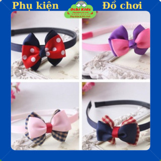 Xước tóc, xược cài tóc vải hình nơ nhiều màu cho bé, băng đô cài tóc thời trang bé gái
