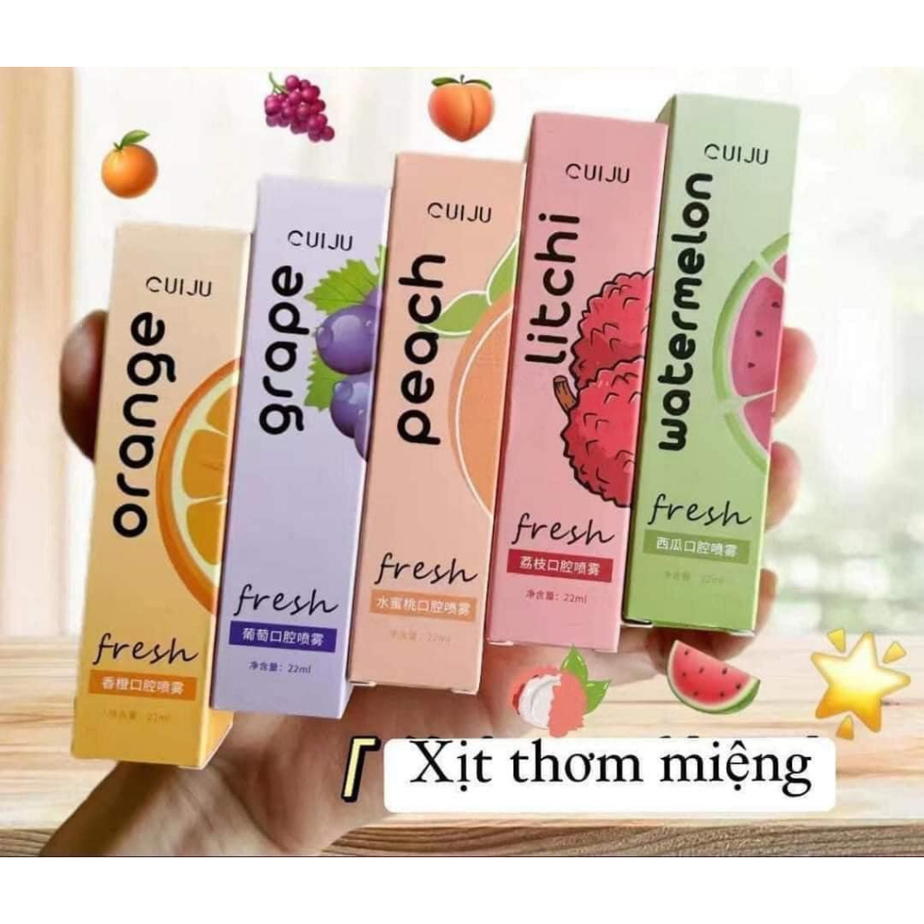 Xịt Thơm Miệng CUIJU Hoa Quả Thơm miệng sạch sẽ thơm tho