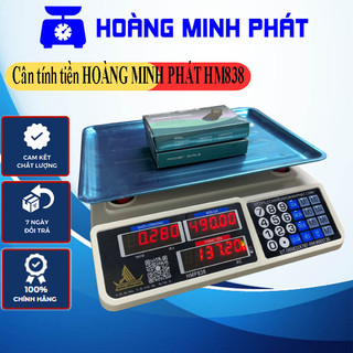 Cân điện tử tính tiền 30kg 40kg Hoàng Minh Phát HM838 - phím tiếng việt dễ sử dụng - đĩa cân inox