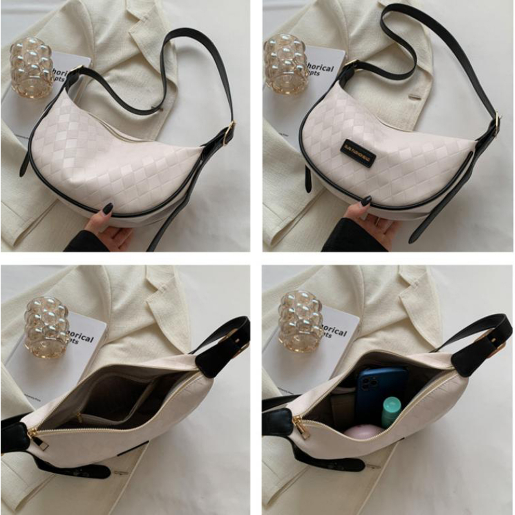 Túi xách nữ đeo chéo da mềm thời trang Bag.thanhthu dáng thuyền kẻ ô siêu xinh 756