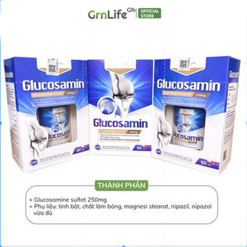 Viên xương khớp GrnLife Glucosamin (60 viên) nang cứng, hỗ trợ tái tạo mô sụn, tăng tiết dịch khớp