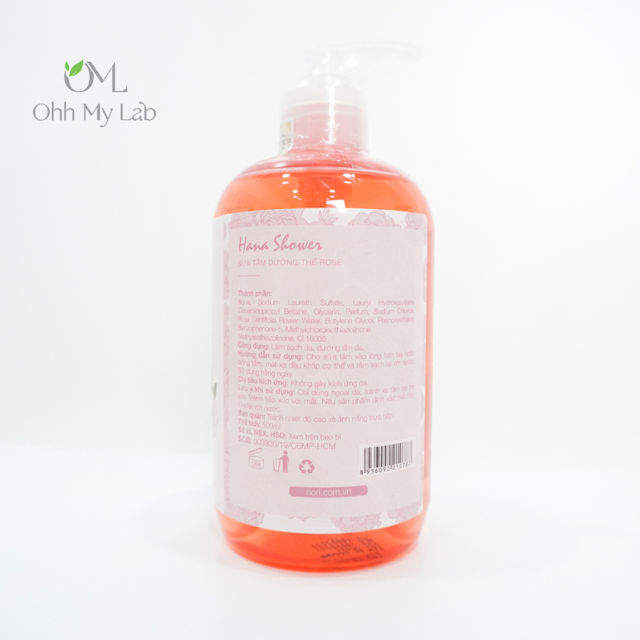 Sữa Tắm Hương Nước Hoa RIORI ROSE 500ml - 1000ml