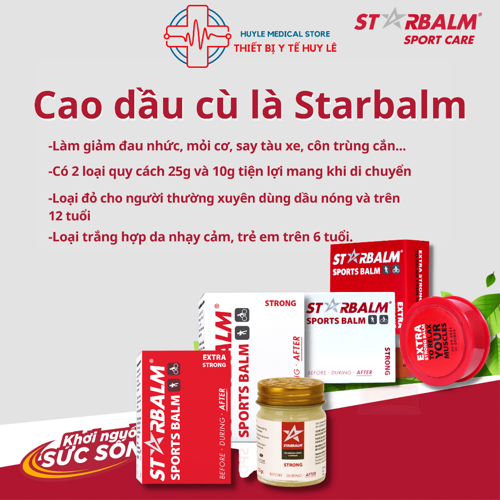 Cao xoa bóp Hà Lan Starbalm, Dầu cù là tăng tuần hoàn máu giảm mỏi cơ - Huy Le