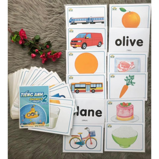 Thẻ Flashcard Smart Phonics 2- Thẻ Tiếng Anh thiết kế 2 mặt ép plastics bền đẹp